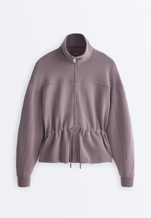 SOFT-TOUCH WITH ADJUSTABLE WAIST AND HIGH COLLAR - Sweatjacke - mottled purple