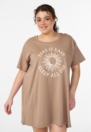 LANGES MIT PRINT - Spalna srajca - taupe gray sun