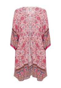 Cream KIMONO - Summer jacket - begonia pink flower