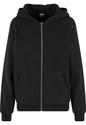 Urban Classics Bluză de molton cu fermoar - black