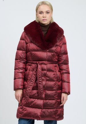 SHAWL COLLAR MIDI - Wintermantel - cognac