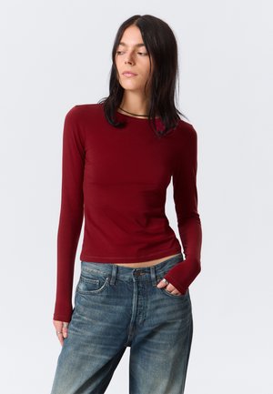 SLIM FITTED LONG SLEEVE - T-shirt à manches longues - wine red