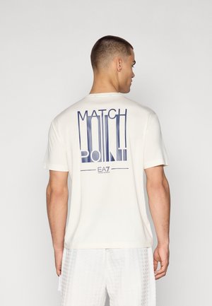 EA7 Emporio Armani TENNIS CLUB TEE - Print T-shirt - star white