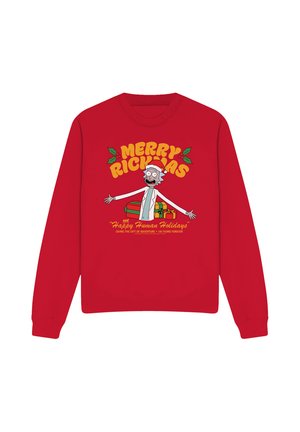 Cotton Soul, RICK AND MORTY CHRISTMAS, HAPPY HUMAN HOLIDAYS - Sweatshirt - red
