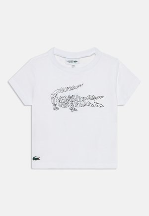 Lacoste, SCRIPT CROC GRAPHIC TEE UNISEX - Тениска с щампа - blanc