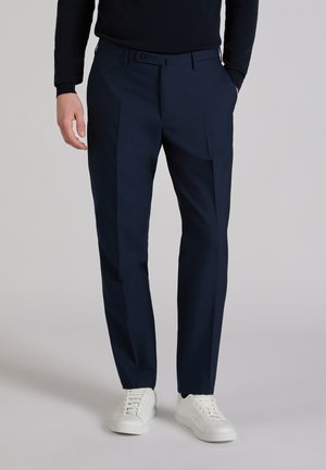 REGULAR FIT WOOL FABRIC TROUSERS - INCOTEX - Stoffhose - dark blue