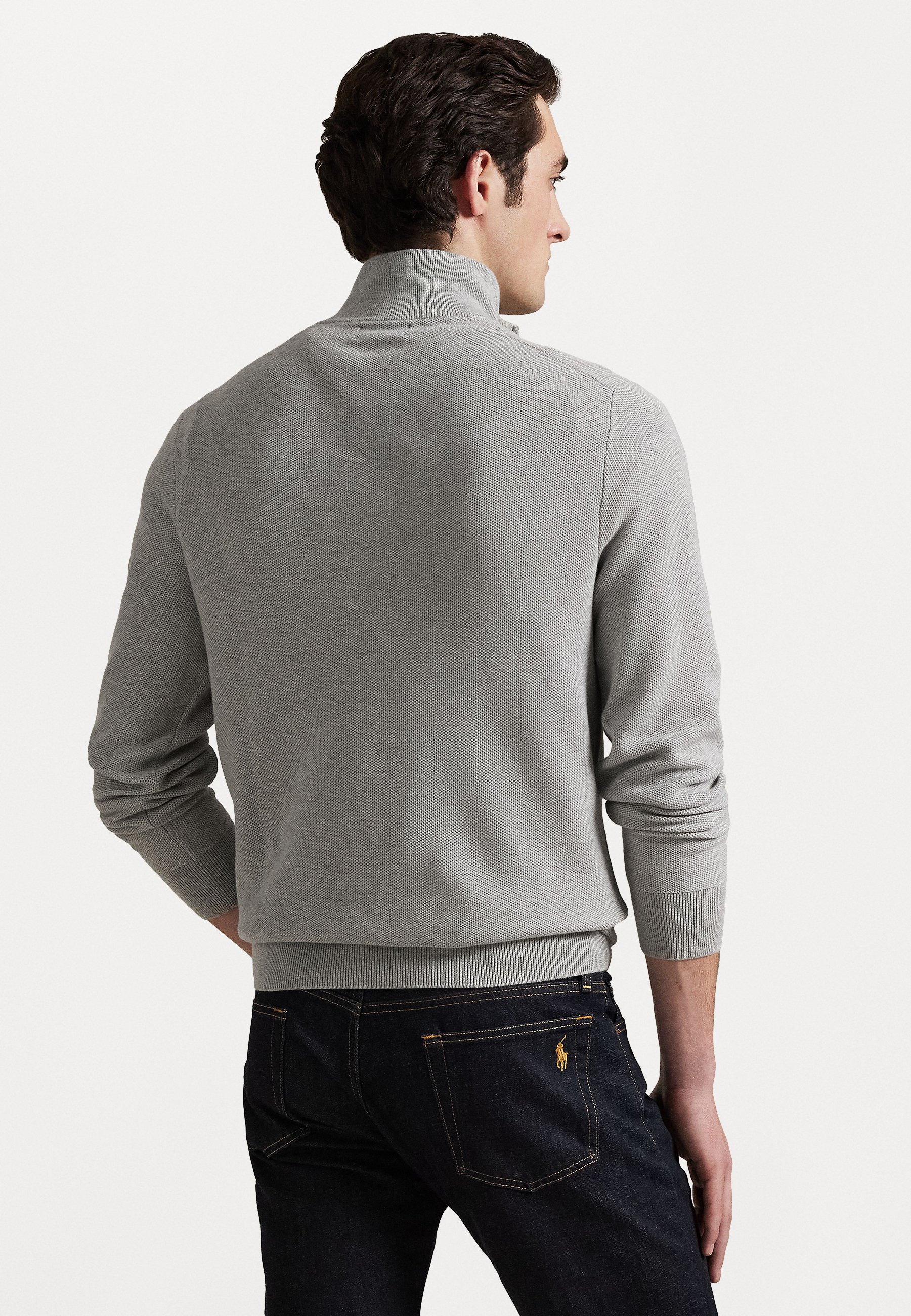 Polo Ralph Lauren MESH KNIT COTTON QUARTER ZIP SWEATER - Jumper