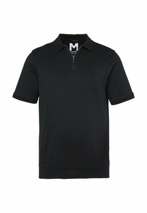 Men Plus, POLOSHIRT, BAUCHFIT, HALBARM, ZIPPER, BIS 8 XL - Poloshirts - black