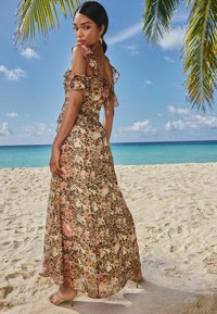 Lipsy REGULAR FIT - PRINTED RUFFLE FRONT DETAIL  - Maxikleid - brown animal print