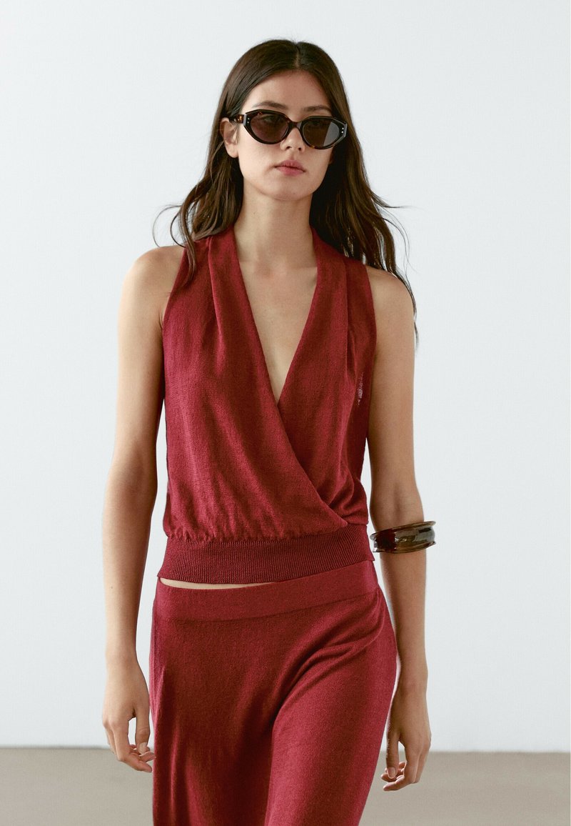 Massimo Dutti - HALTER  - Top - red, Enlarge