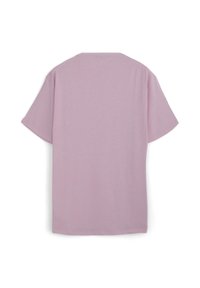 T-shirt a maniche corte rosa chiaro realizzato in tessuto morbido. Presenta una vestibilità comoda e un collo rotondo. Senza loghi o motivi visibili.