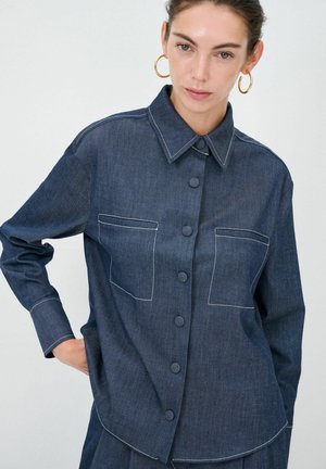 Button-down blouse - dark blue