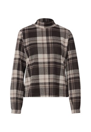 Street One, LANGARM SHIRT MIT TURTLE NECK UND KAROMUSTER - T-shirt à manches longues - black coffee