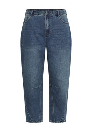 Kaffe Curve, KCNINNA CROPPED BARREL JEANS - Wide Leg - blue washed denim