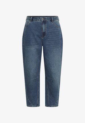 Kaffe Curve, KCNINNA CROPPED BARREL JEANS - Wide Leg - blue washed denim