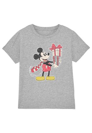 Disney MICKEY MOUSE CHRISTMAS PRESENT - Print T-shirt - mottled grey