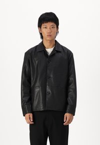 Selected Homme SLHCARL HYBRID BLAZER - Leather jacket - black