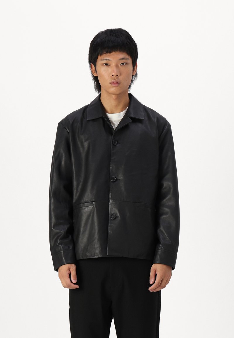 Selected Homme SLHCARL HYBRID BLAZER - Leather jacket - black