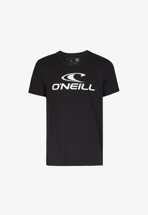 Black cotton T-shirt featuring a large white "O'NEILL" logo in bold font, round neckline, and short sleeves. Smooth texture, regular fit.
