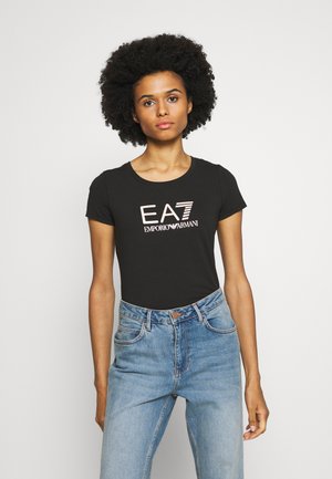 T-shirt imprimé - black/peach