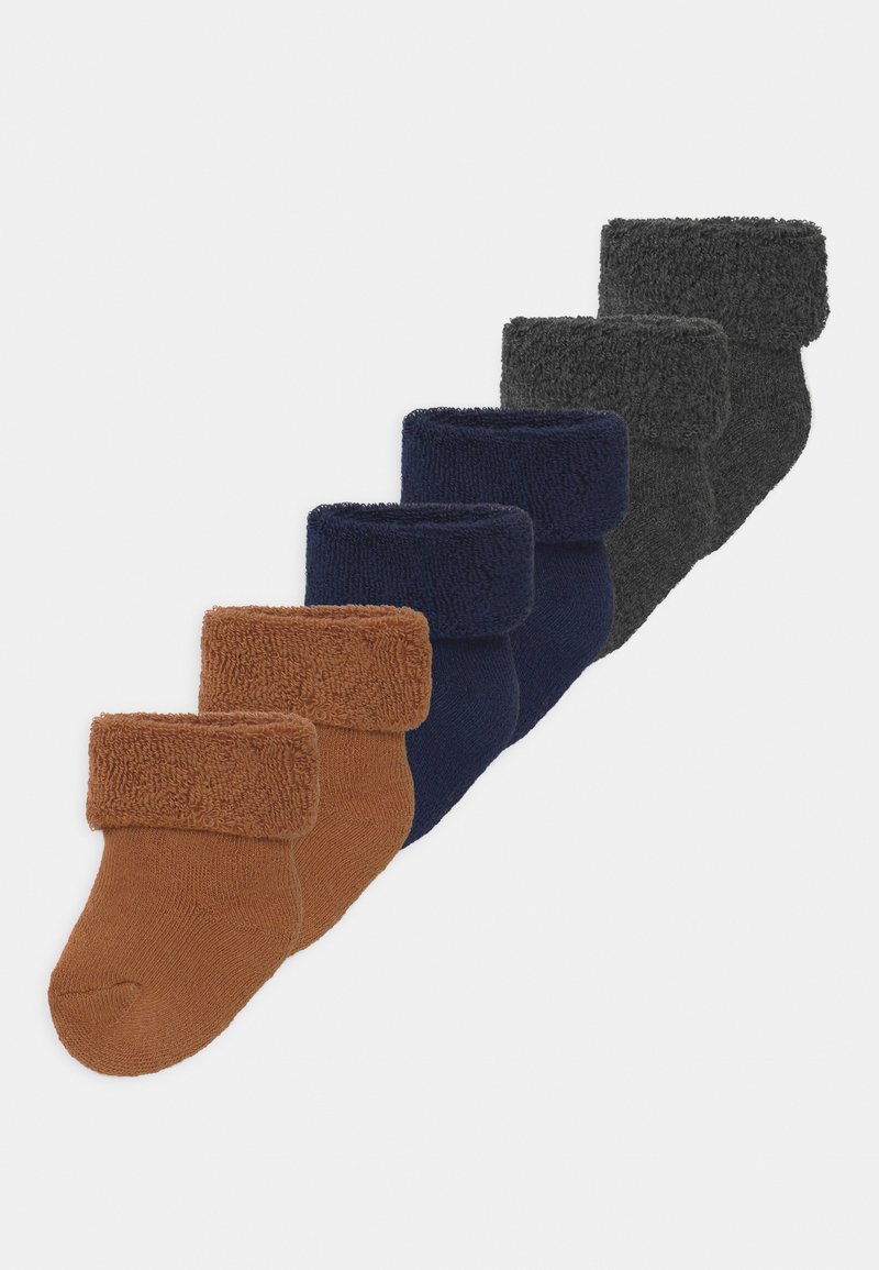 Ewers NEWBORN UNISEX 6 PACK - Nogavice - grey/dark blue/mustard yellow