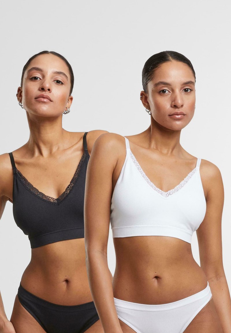 Urban Classics 2-PACK - Topp - black white