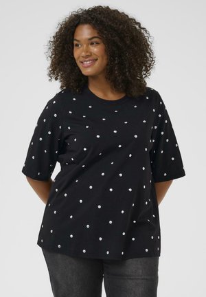 Kaffe Curve HELENA - Potiskana majica - black deep