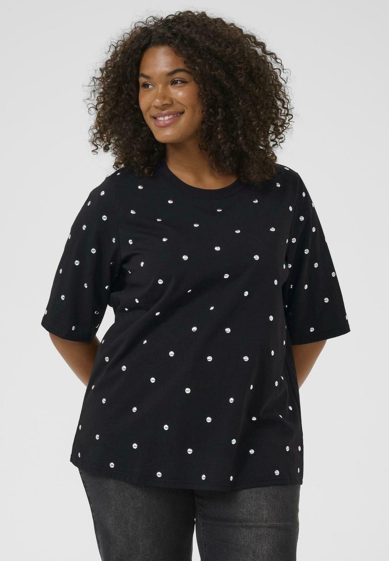 Kaffe Curve HELENA - Tricou cu imprimeu - black deep