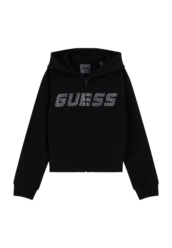 CROPPED STRASS - Sweatjacke - schwarz