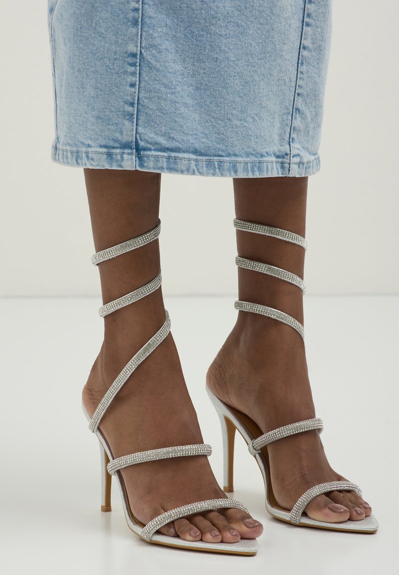 Calliope STRASS SERPENTE - Sandali con tacco - argento
