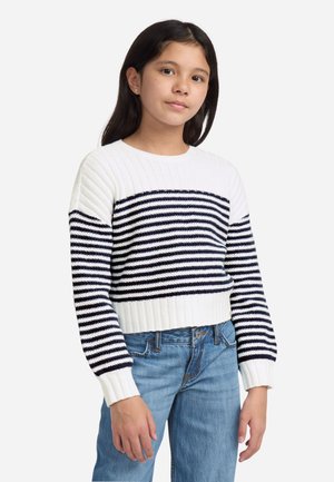 Abercrombie & Fitch SLASH NECK - Pulover - bright white