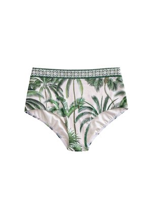 HIGH WAIST FIT - Bikini pezzo sotto - ecru green palm
