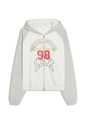 Bershka, RAGLAN PRINTED - HOODIE. - Sweat zippé - grey