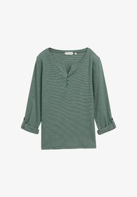 Unselected, off white green small stripe