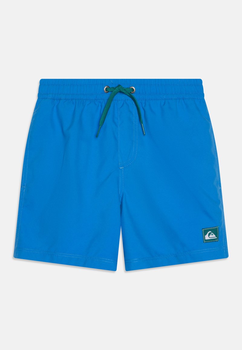 Μπλε μαγιό από ελαφρύ ύφασμα, με ελαστική μέση και πράσινο κορδόνι, καθώς και με μικρό έντυπο λογότυπο στη πλευρά.