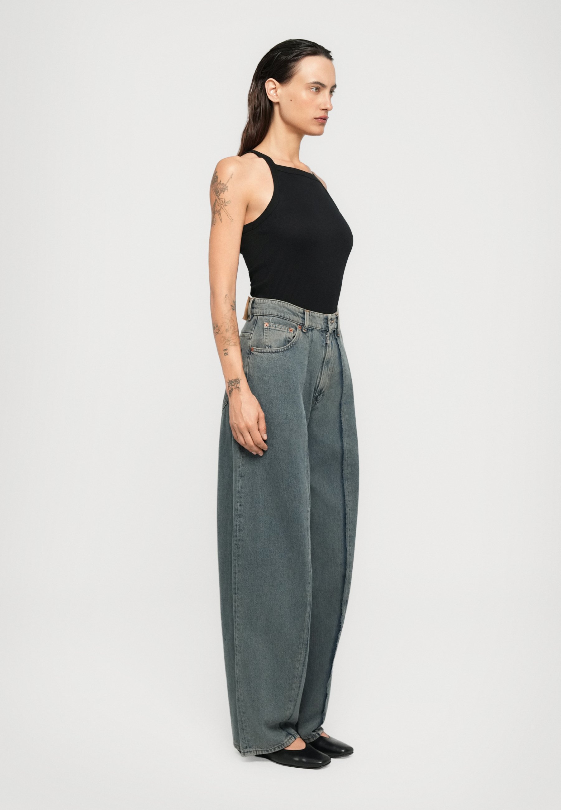 MM6 Maison Margiela PANTS POCKETS - Relaxed fit jeans - light grey