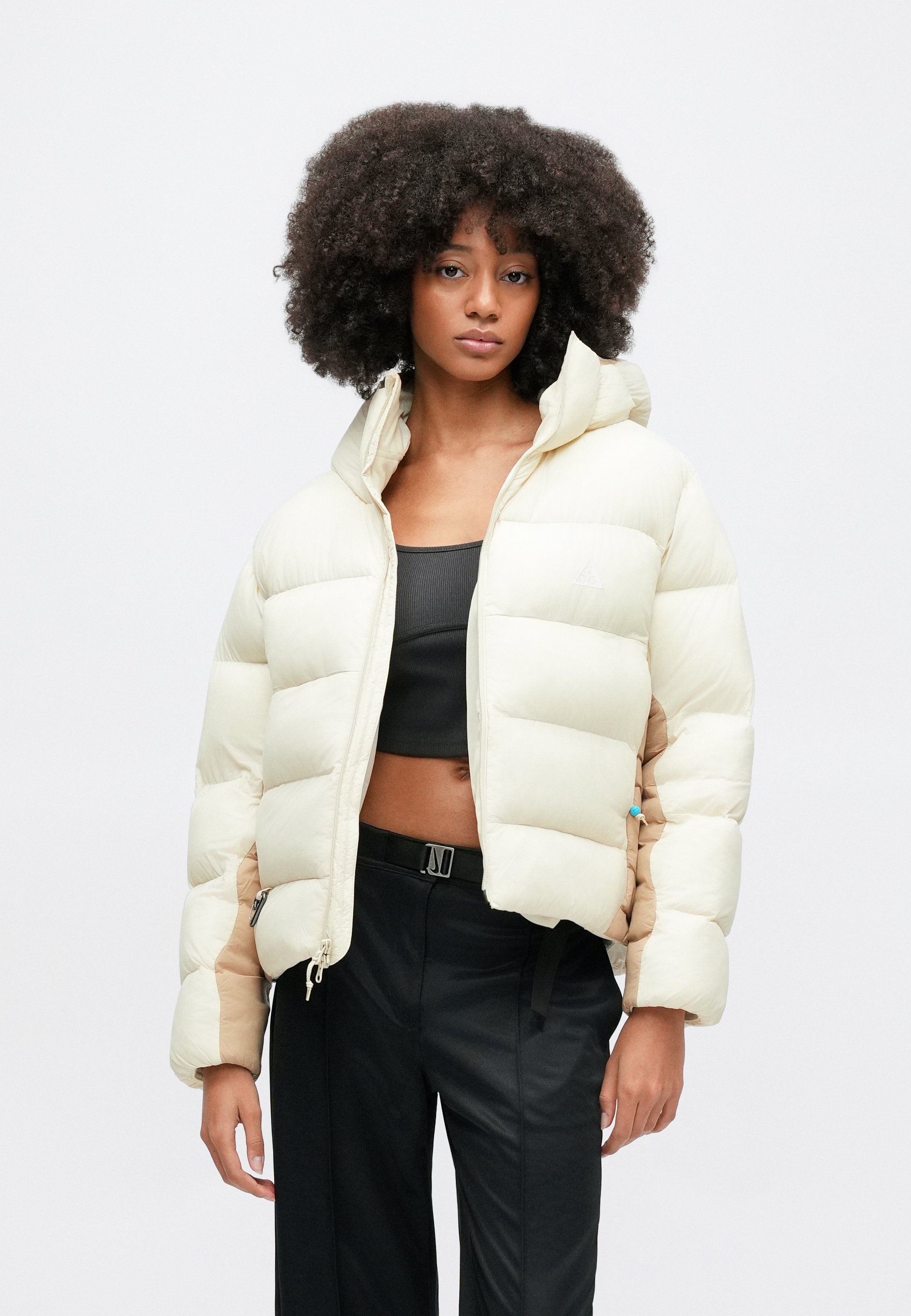 nike cream puffer coat