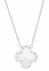Lenoites FYRKLÖVER - Halskæder - silver coloured & mother of pearl white