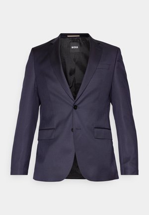 Mornarski sako s jednim dugmetom, dva prednja džepa i glatkom teksturom. Unutrašnjost ima uzorak crnog postava i brendiranje.