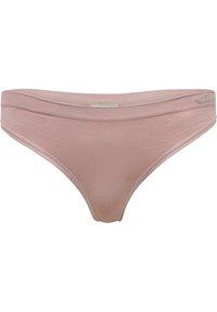Helle rosa Damen-Bikiniunterhosen aus geripptem Stoff mit glattem Bund, ausgestattet mit dezenten Nähten und minimalistischem Design.