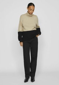 VILA VIRIL BLOCKING ROLL - Maglione - natural melange