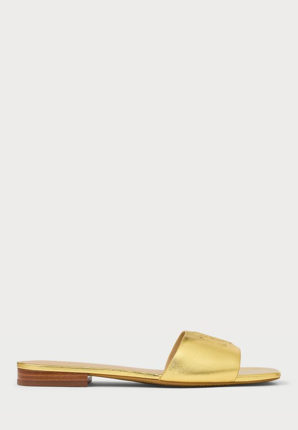 EVERLEY METALLIC LEATHER SLIDE SANDAL - Mules - modern gold