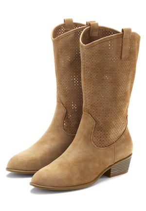 WESTERNSTIEFEL - Cowboy/Biker boots - camelfarben