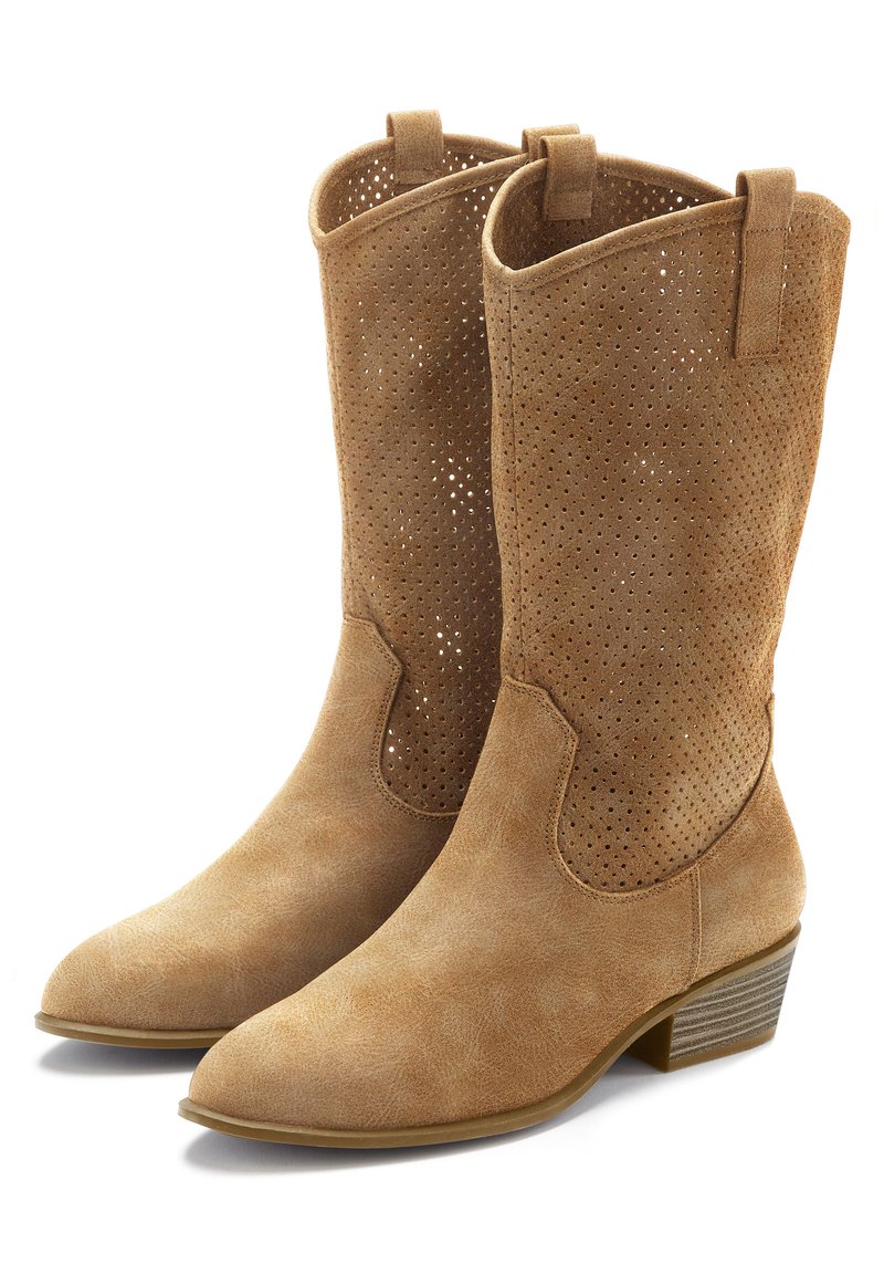 LASCANA WESTERNSTIEFEL - Cowboy-/Bikerboot - camelfarben