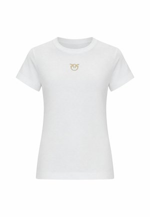 Pinko, BUSSOLOTTO T-SHIRT JERSEY LOGO 3D - T-shirt con stampa - white-z