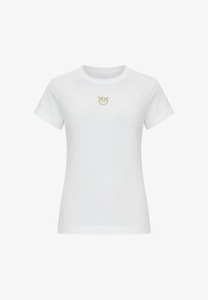 Pinko, BUSSOLOTTO T-SHIRT JERSEY LOGO 3D - T-shirt con stampa - white-z