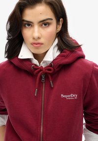 Superdry & Co ESSENTIAL LOGO HOODIE - Sudadera con cremallera - rich burgundy