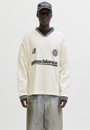 Jack & Jones, CLUB FOOTBALL CREW NECK - Pusa - cloud dancer