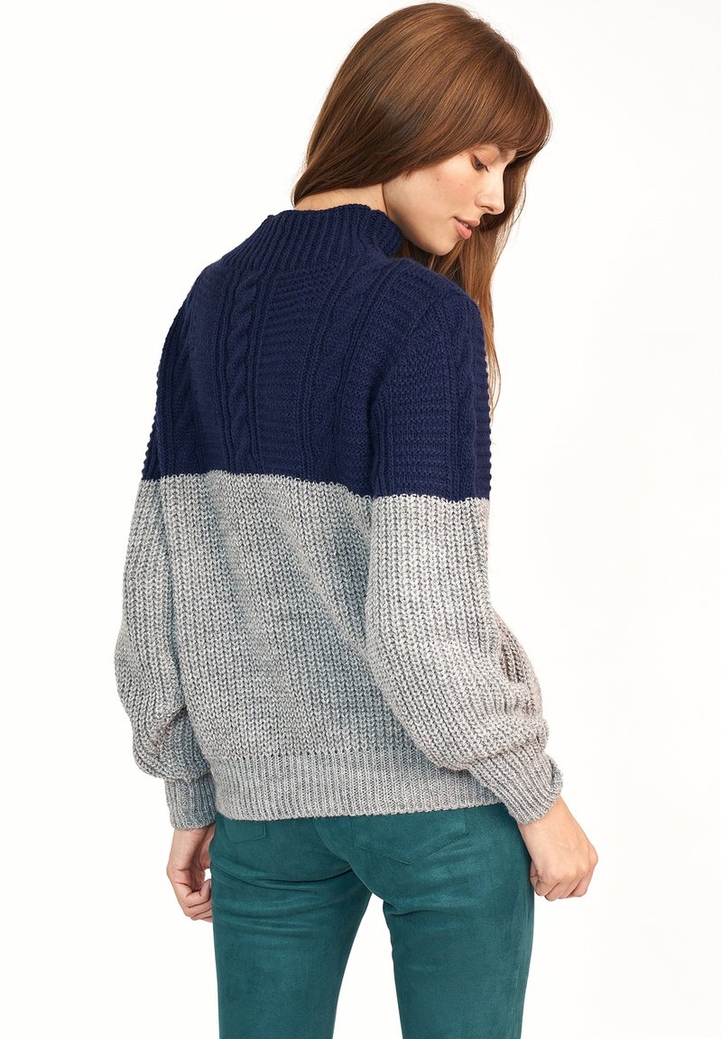 Damen Strickjacken | Nife Strickpullover navy grey/grau - MY76624 Damen Strickjacken | Nife Strickpullover navy grey/grau - MY76624