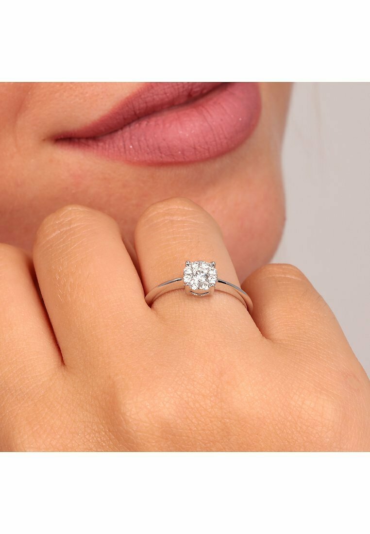 CHRIST Ring - weißgoldfarben